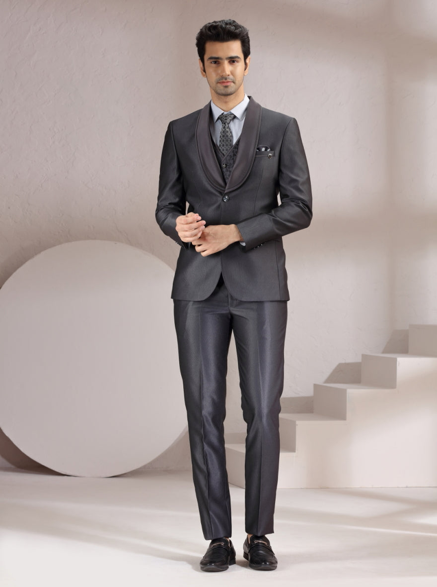 Grey Solid Suit | JadeBlue