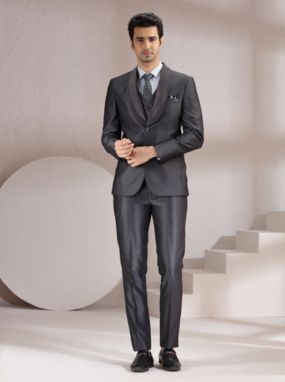 Grey Solid Suit | JadeBlue