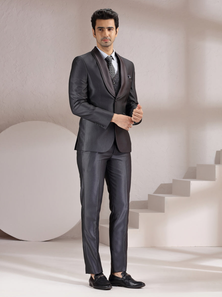 Grey Solid Suit | JadeBlue