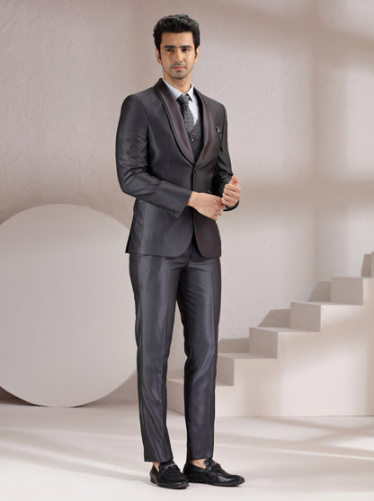 Grey Solid Suit | JadeBlue