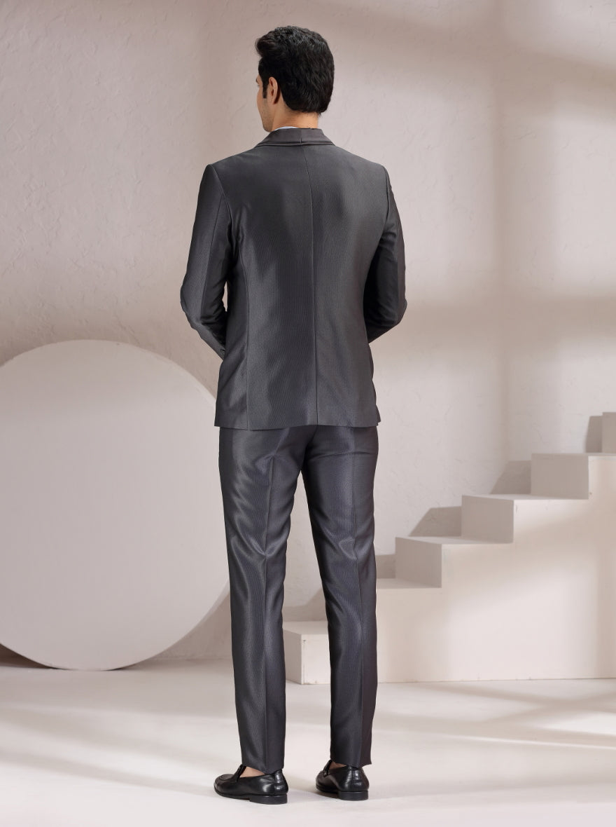 Grey Solid Suit | JadeBlue