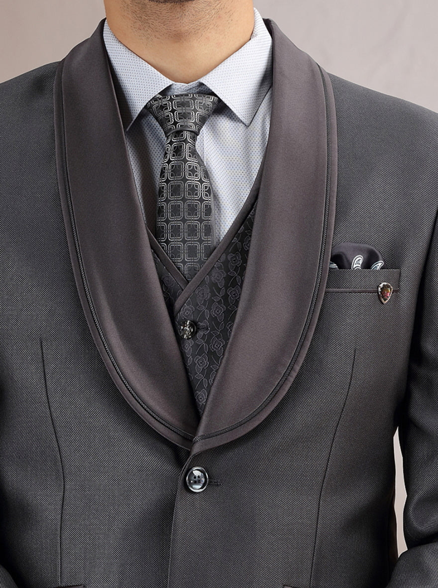 Grey Solid Suit | JadeBlue