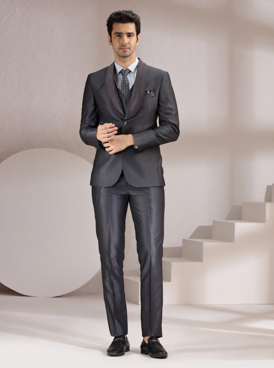 Grey Solid Suit | JadeBlue