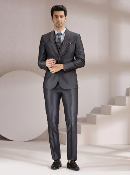 Grey Solid Suit | JadeBlue