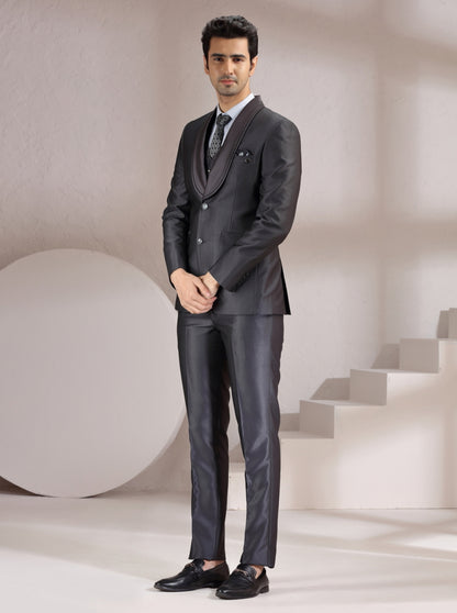 Grey Solid Suit | JadeBlue