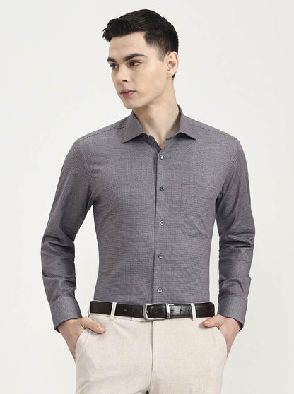 Black & Red Printed Slim Fit Formal Shirt | JadeBlue Super Luxe