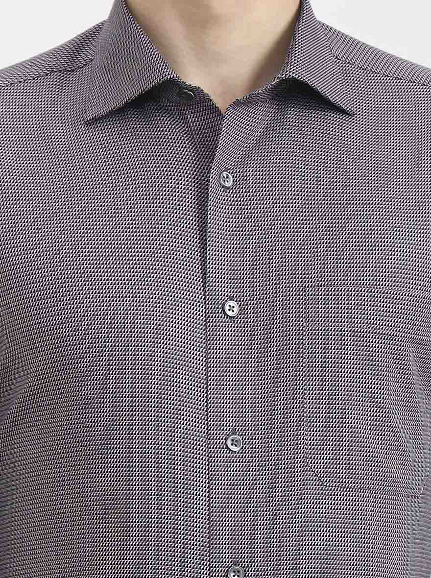 Black & Red Printed Slim Fit Formal Shirt | JadeBlue Super Luxe
