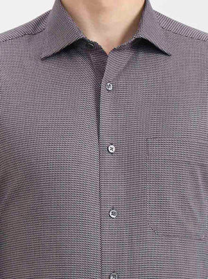 Black & Red Printed Slim Fit Formal Shirt | JadeBlue Super Luxe