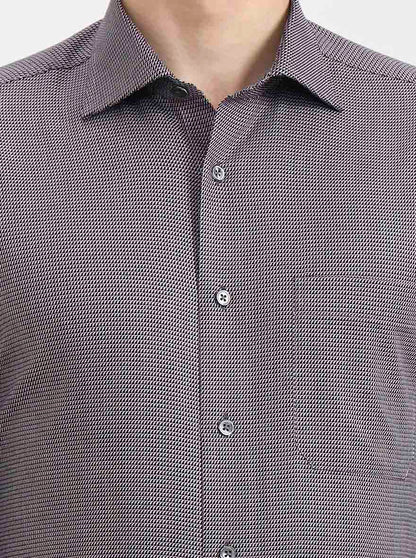 Black & Red Printed Slim Fit Formal Shirt | JadeBlue Super Luxe