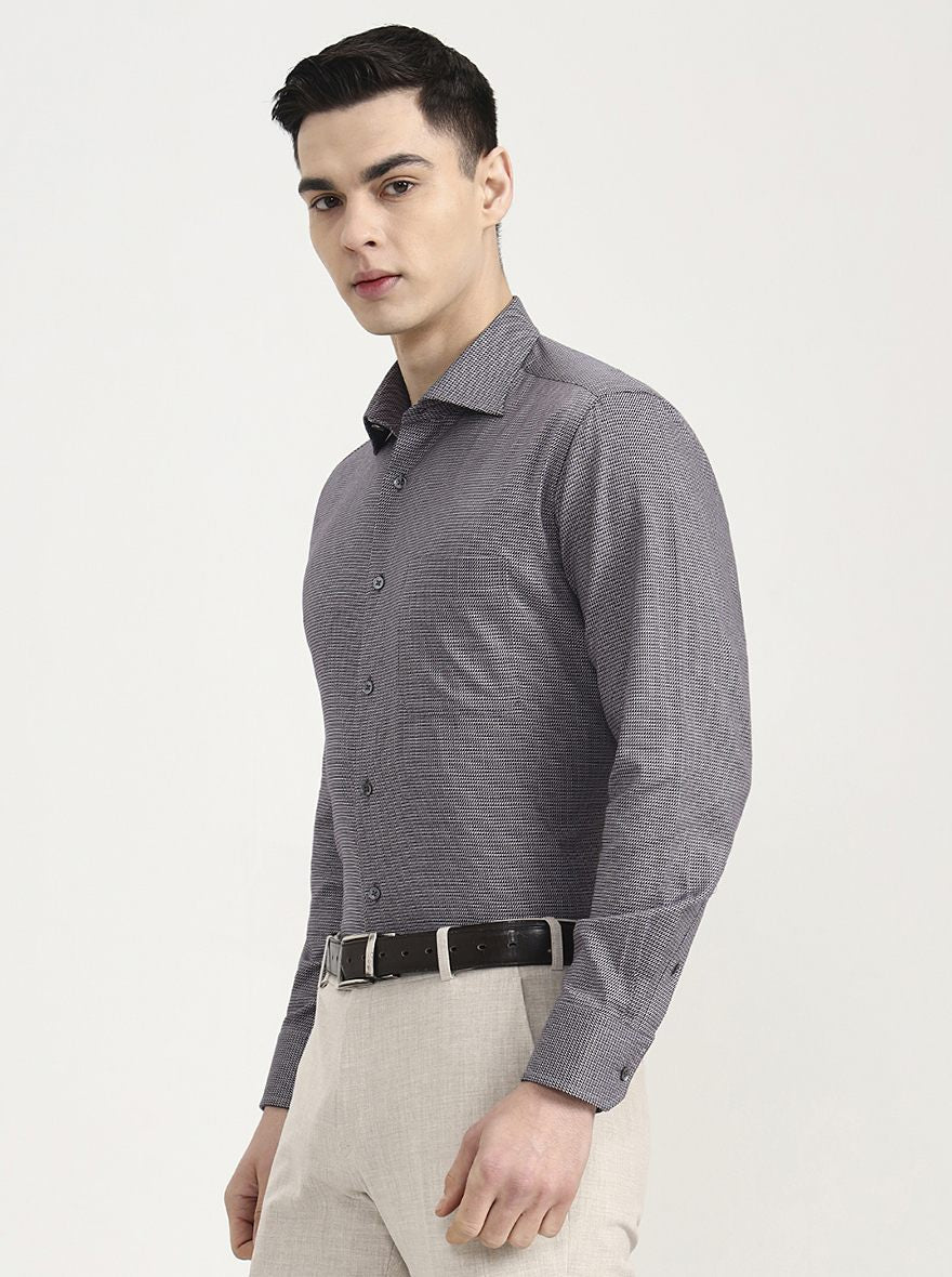 Black & Red Printed Slim Fit Formal Shirt | JadeBlue Super Luxe