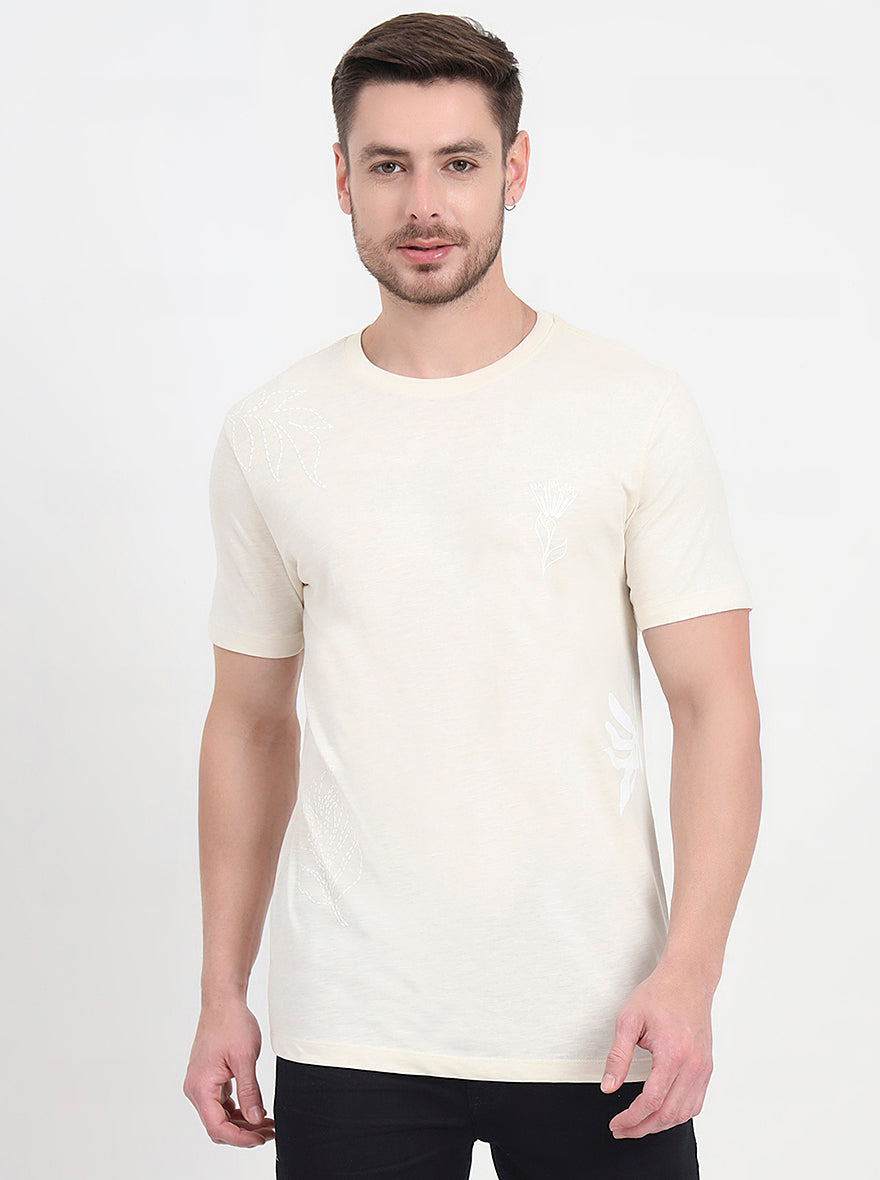 Off-White Printed Slim Fit T-Shirt | JadeBlue