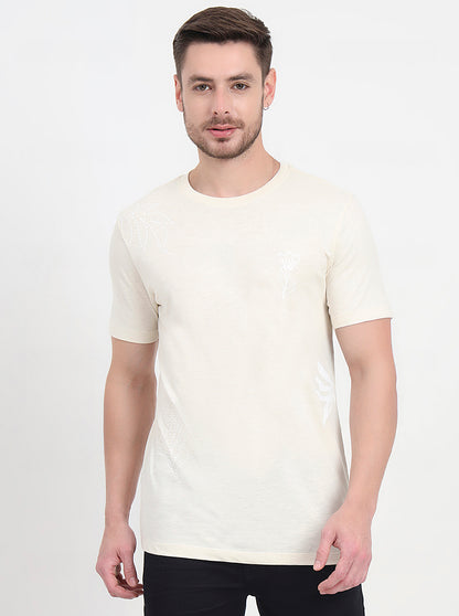 Off-White Printed Slim Fit T-Shirt | JadeBlue