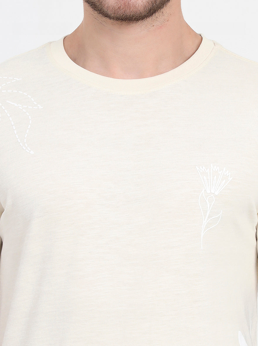 Off-White Printed Slim Fit T-Shirt | JadeBlue