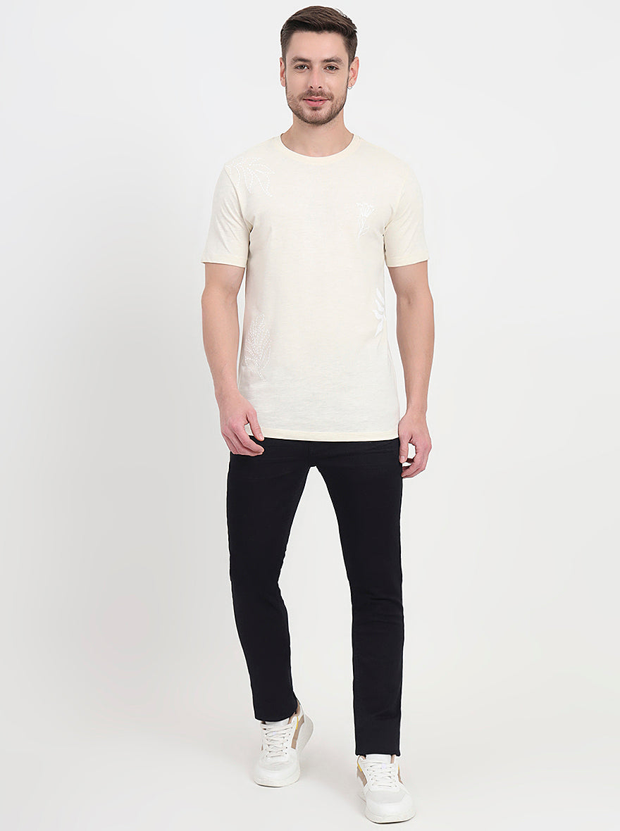Off-White Printed Slim Fit T-Shirt | JadeBlue