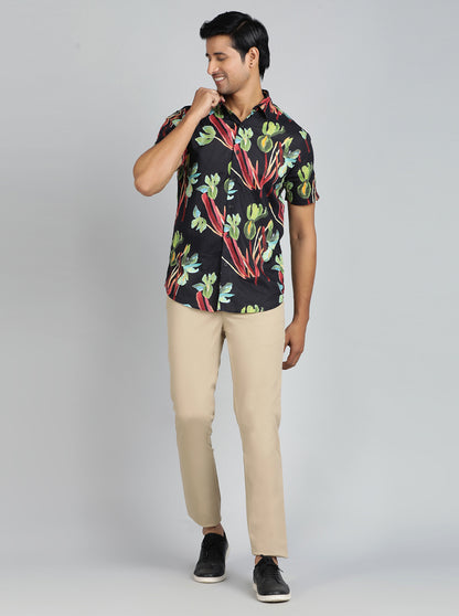 Beige Solid Uno Fit Casual Trouser | JadeBlue