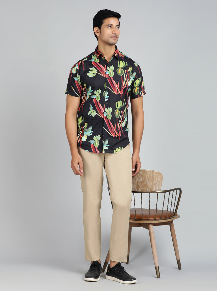 Beige Solid Uno Fit Casual Trouser | JadeBlue