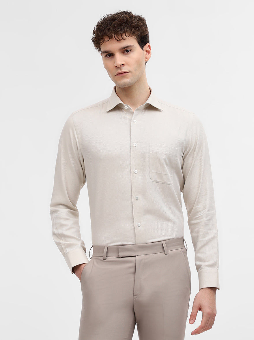 Fawn Solid Slim Fit Formal Shirt | Metal