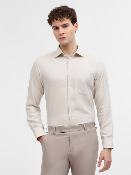 Fawn Solid Slim Fit Formal Shirt | Metal