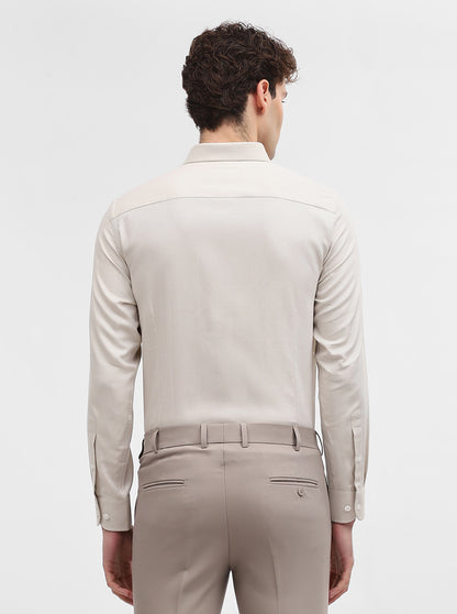 Fawn Solid Slim Fit Formal Shirt | Metal