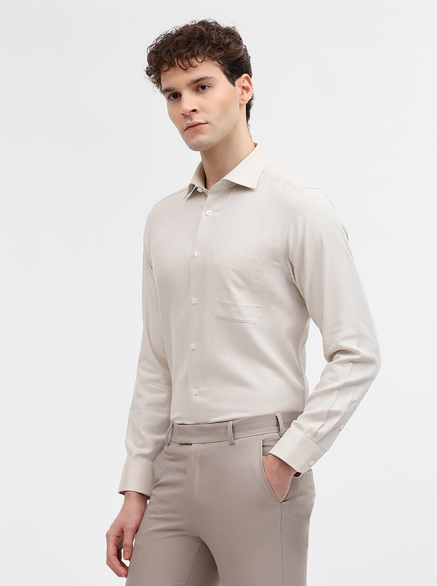 Fawn Solid Slim Fit Formal Shirt | Metal