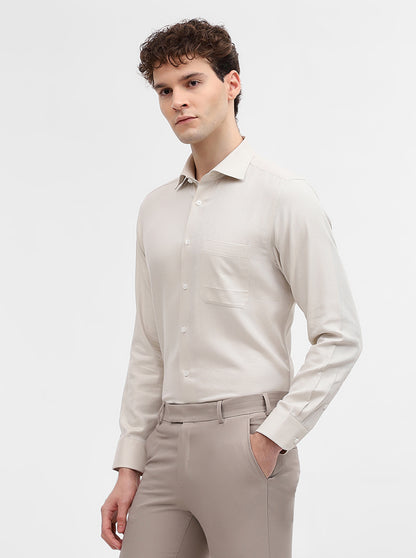 Fawn Solid Slim Fit Formal Shirt | Metal