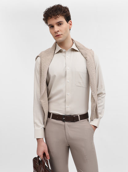 Fawn Solid Slim Fit Formal Shirt | Metal