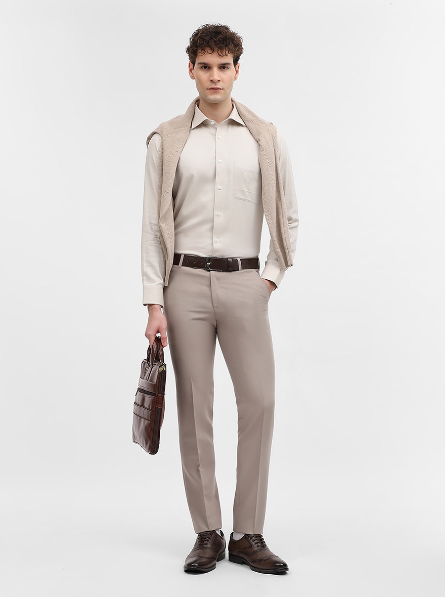 Fawn Solid Slim Fit Formal Shirt | Metal
