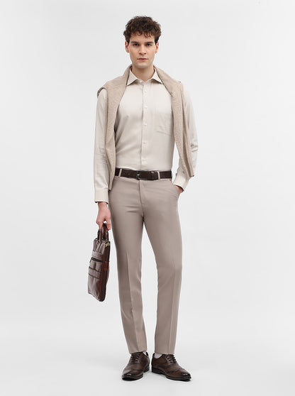 Fawn Solid Slim Fit Formal Shirt | Metal
