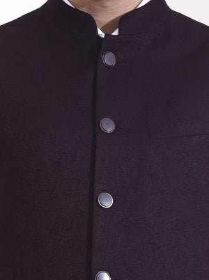 Wine Printed Regular Fit Waistcoat | Wyre