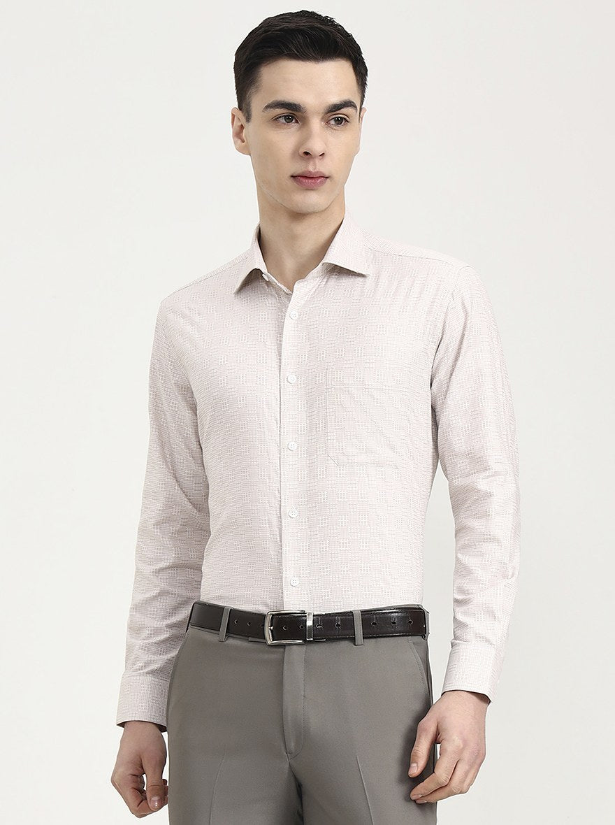 Fawn Solid Slim Fit Formal Shirt | Metal