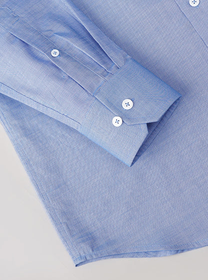 Blue Solid Slim Fit Formal Shirt | JadeBlue Super Luxe