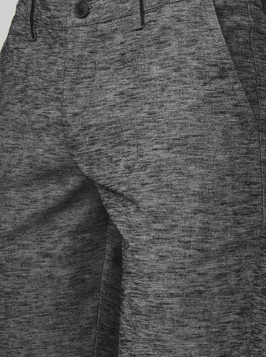 Black Printed Neo Fit Casual Trouser | Greenfibre
