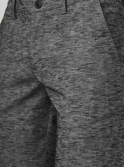 Black Printed Neo Fit Casual Trouser | Greenfibre