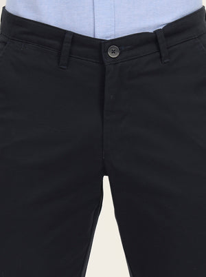 Navy Blue Solid Neo Fit Casual Trouser | Greenfibre