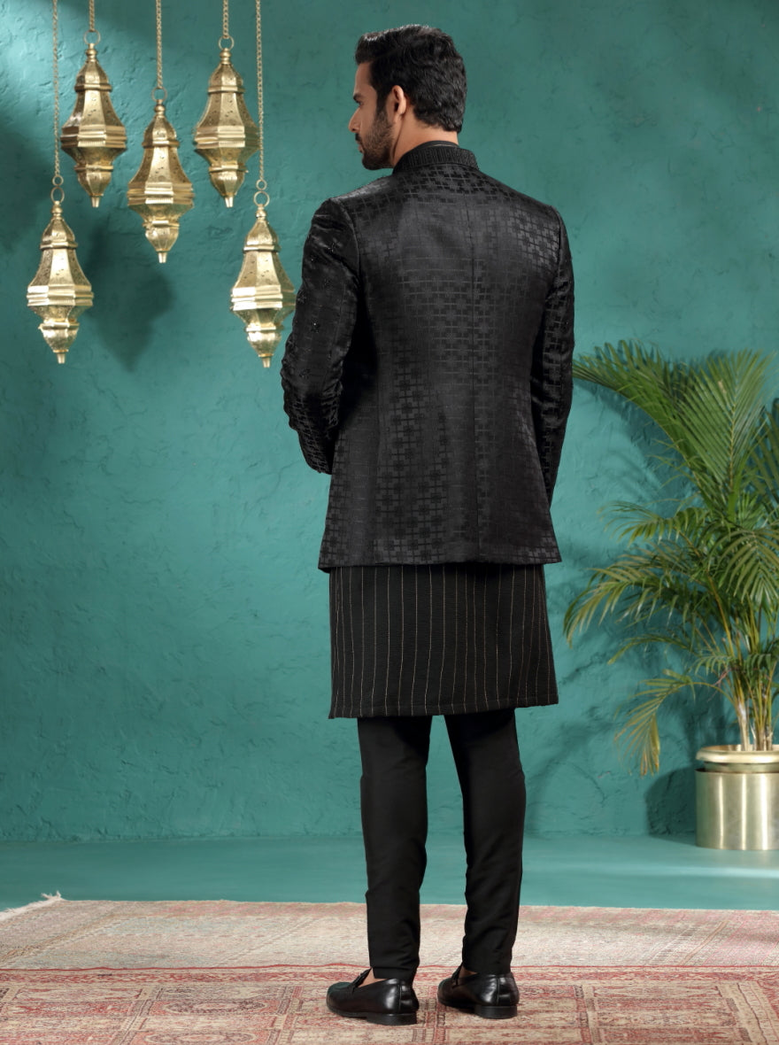 Black Embroidered Jodhpuri Suit | TULA