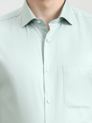 Light Pista  Solid Regular Fit Formal Shirt | JadeBlue