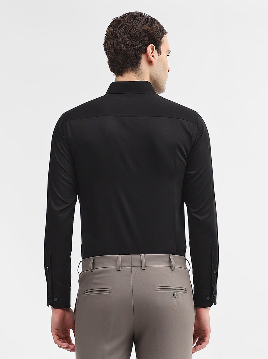 Black Solid Slim Fit Formal Shirt | Greenfibre