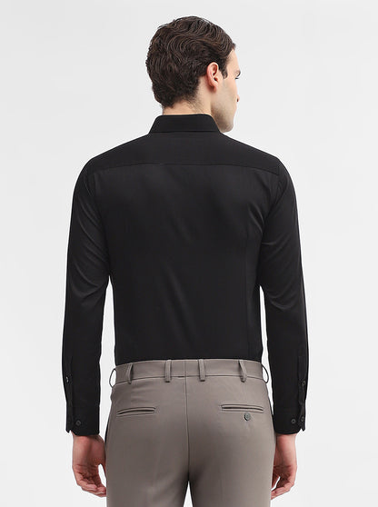 Black Solid Slim Fit Formal Shirt | Greenfibre