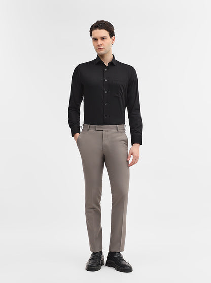 Black Solid Slim Fit Formal Shirt | Greenfibre