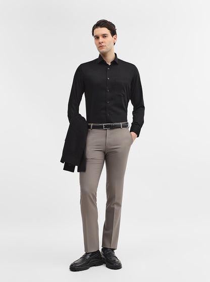 Black Solid Slim Fit Formal Shirt | Greenfibre