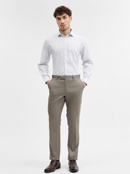 White & Blue Checked Regular Fit Formal Shirt | Greenfibre