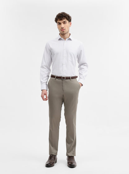 White & Blue Checked Regular Fit Formal Shirt | Greenfibre