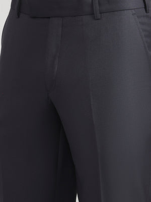 Dark Grey Solid Slim Fit Formal Trouser | JadeBlue