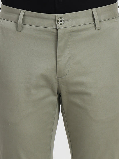 Pista & Green Solid Slim Fit Casual Trouser | JadeBlue