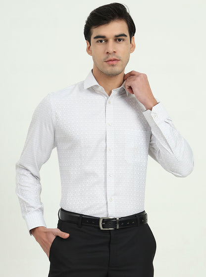 Grey Solid Slim Fit Formal Shirt | Greenfibre