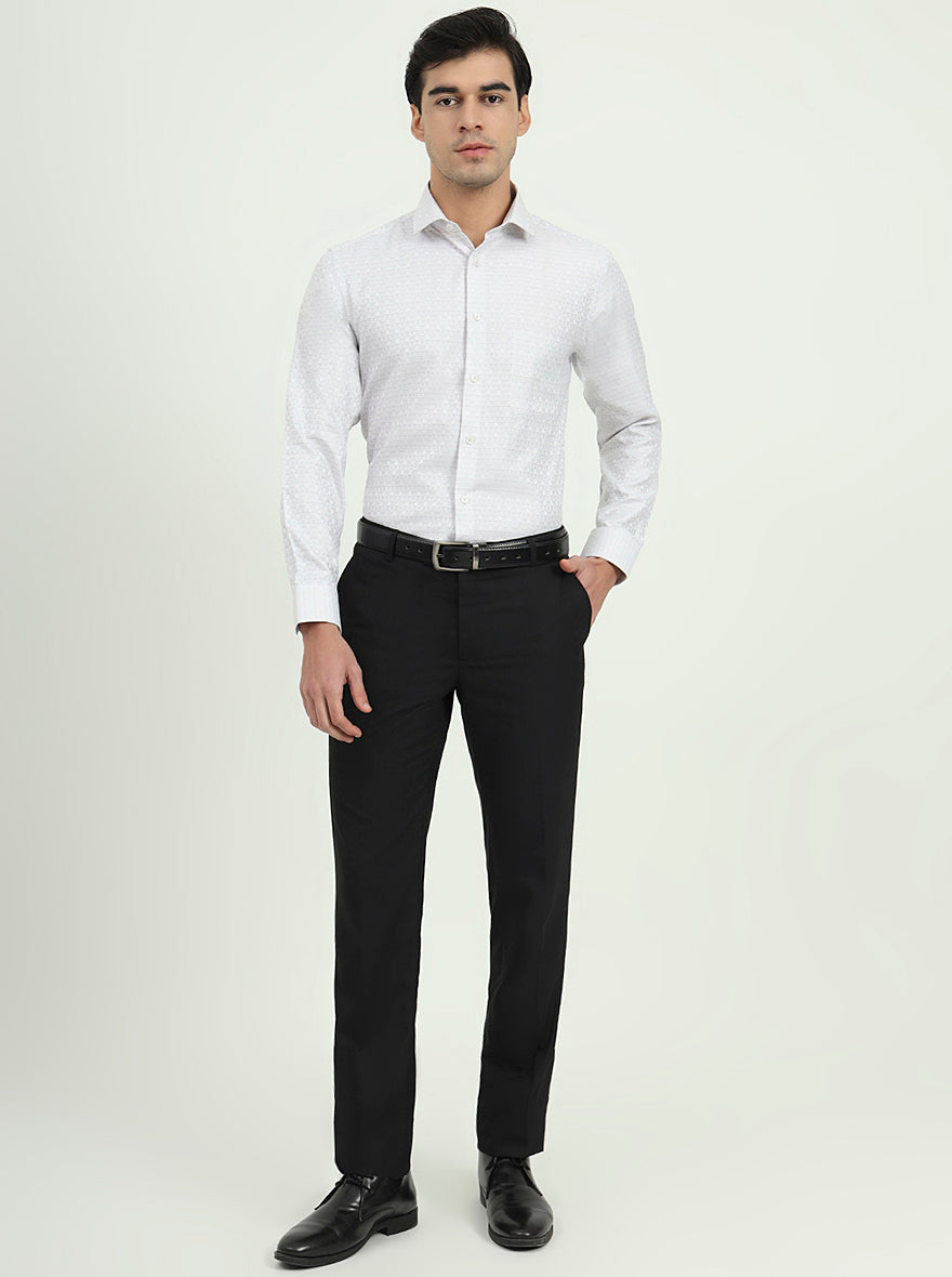 Grey Solid Slim Fit Formal Shirt | Greenfibre