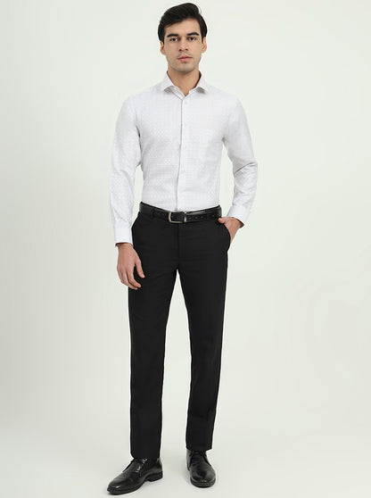 Grey Solid Slim Fit Formal Shirt | Greenfibre