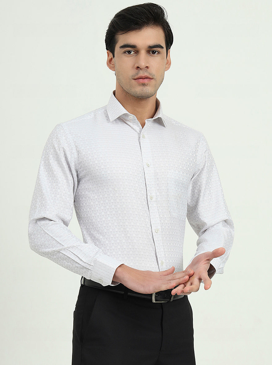 Grey Solid Slim Fit Formal Shirt | Greenfibre