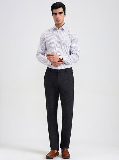 Grey Printed Slim Fit Club Wear Trouser | Wyre