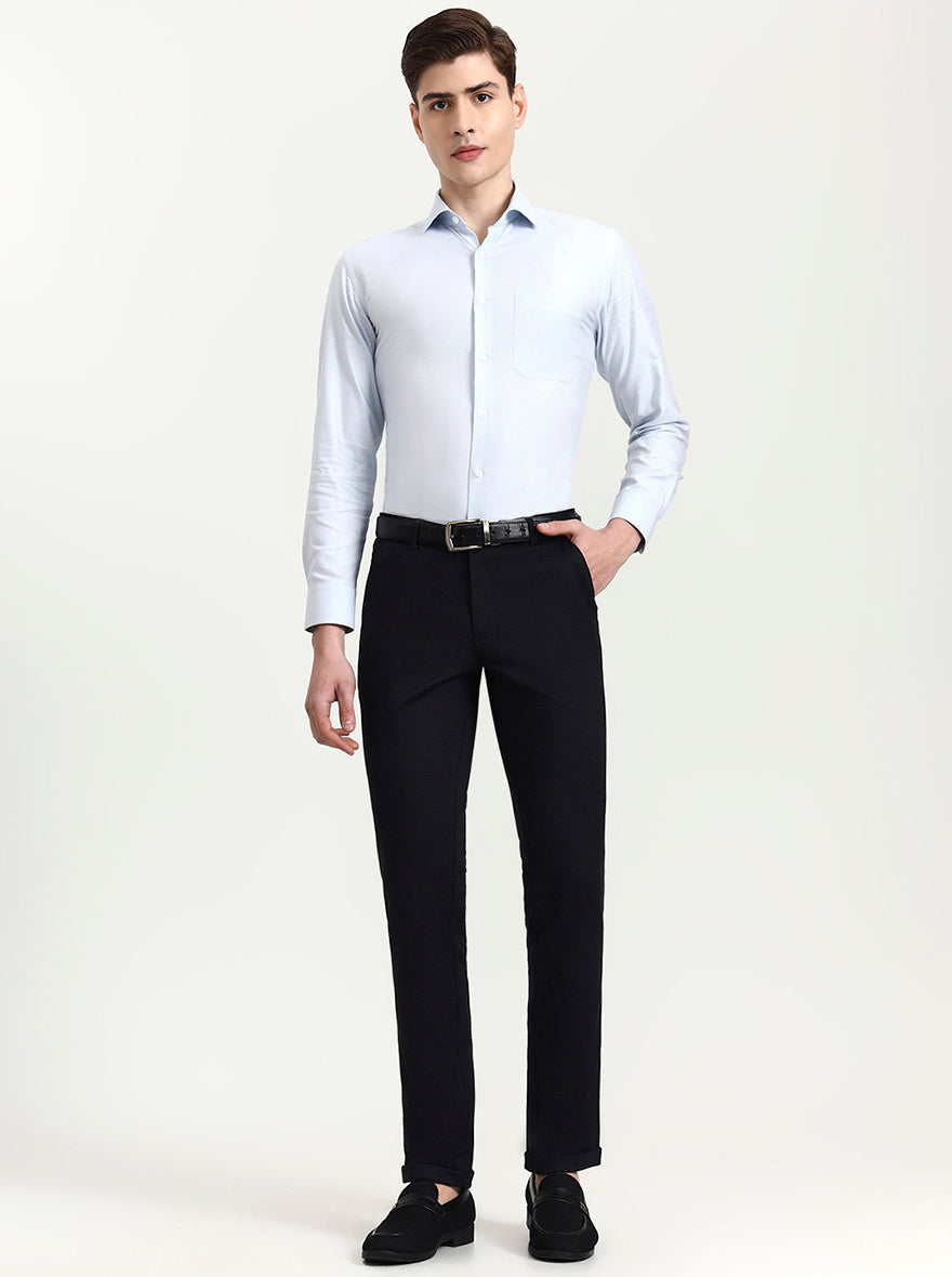 Blue Solid Slim Fit Club Wear Trouser | Wyre
